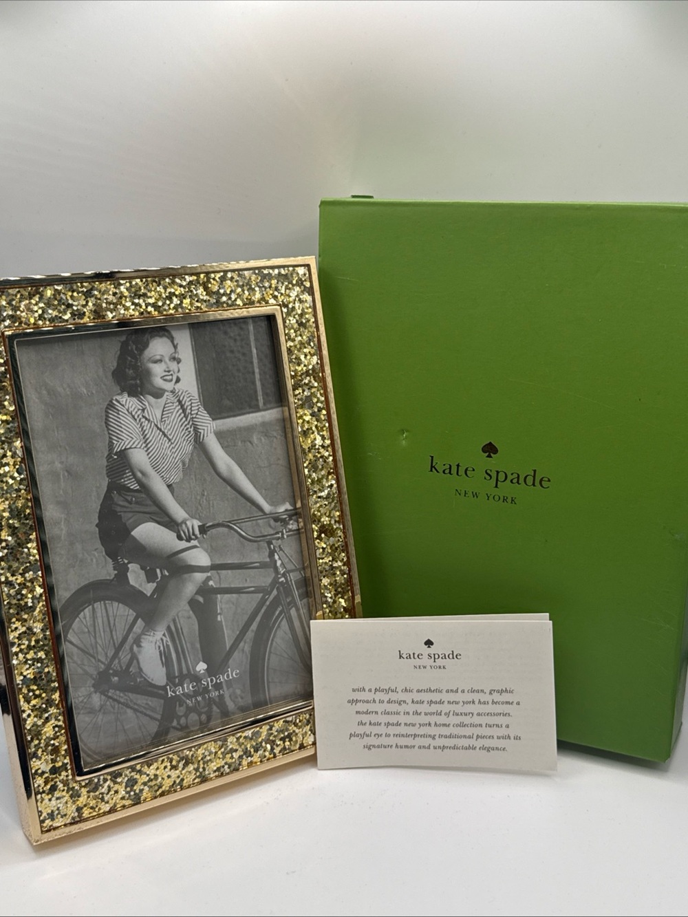 kate spade x lenox Gold Glitter Frame with Metallic Trim